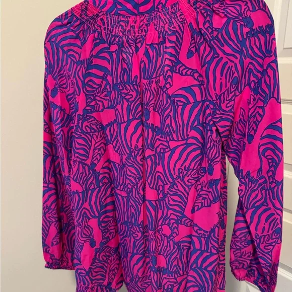 Lilly Pulitzer Elsa  Zebra Print Blouse - Picture 4 of 6
